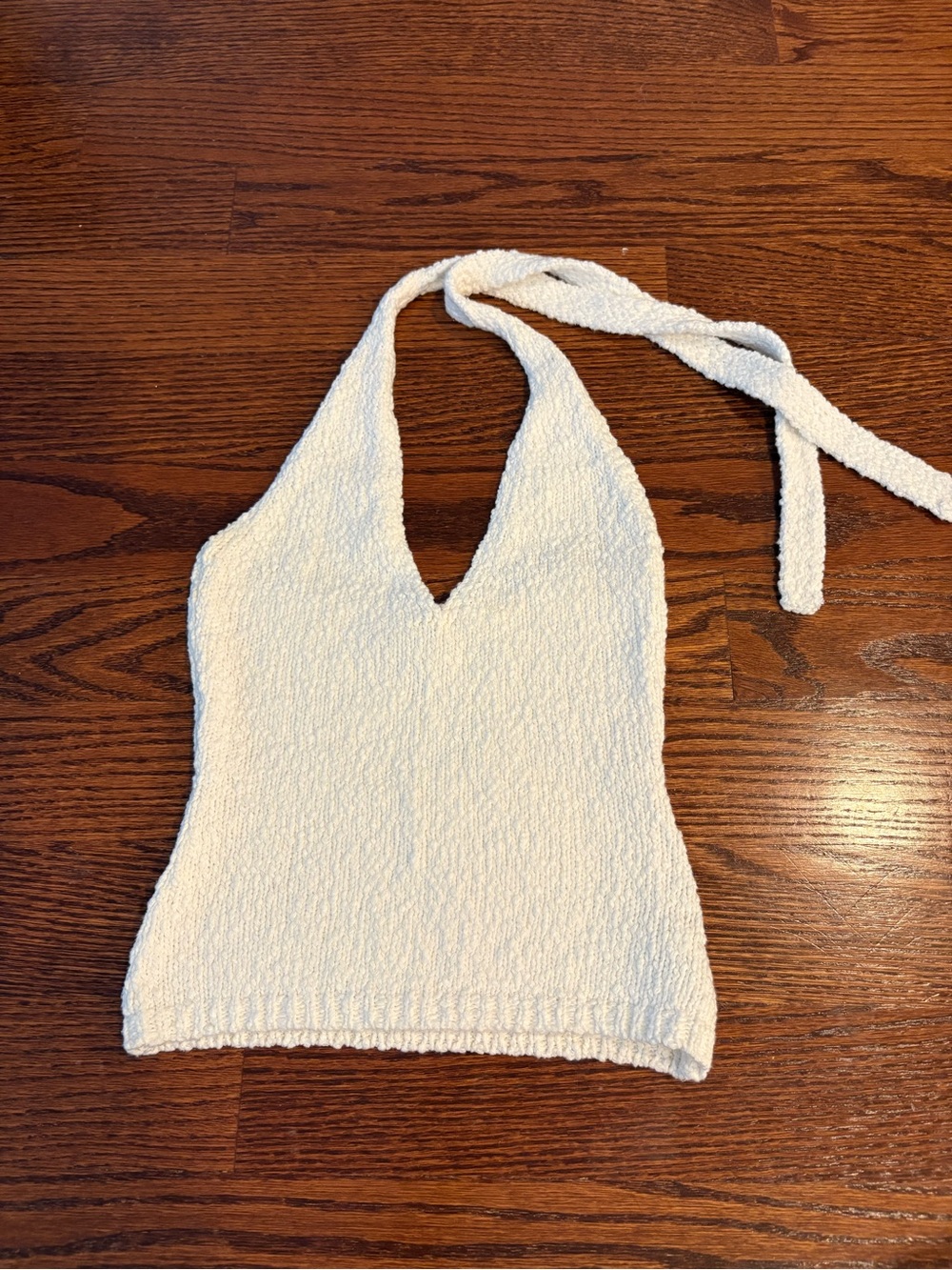 Diish Dina off white sleeveless halter knit top